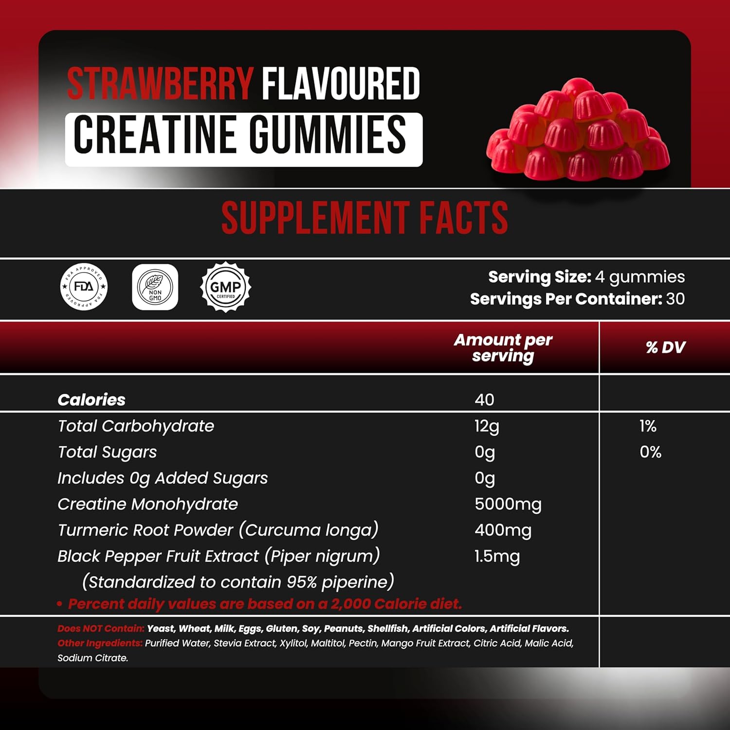 Creatine Monohydrate Gummies (Strawberry) - Image 3