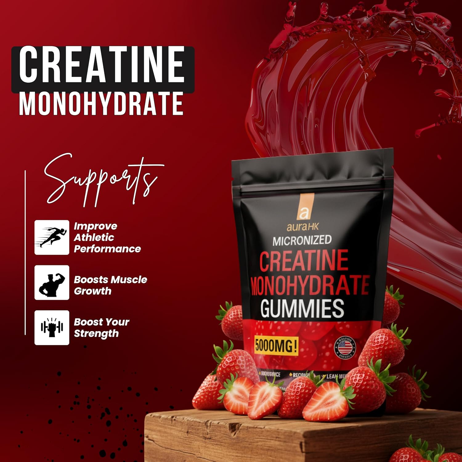Creatine Monohydrate Gummies (Strawberry) - Image 4