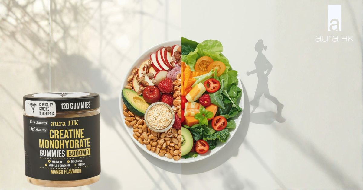 Low and High Calorie Foods for Busy Fitness Fans: Why Aura HK Creatine Gummies Make the Difference
