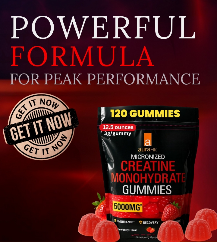 creatine monohydrate strawberry gummies longevity supplement