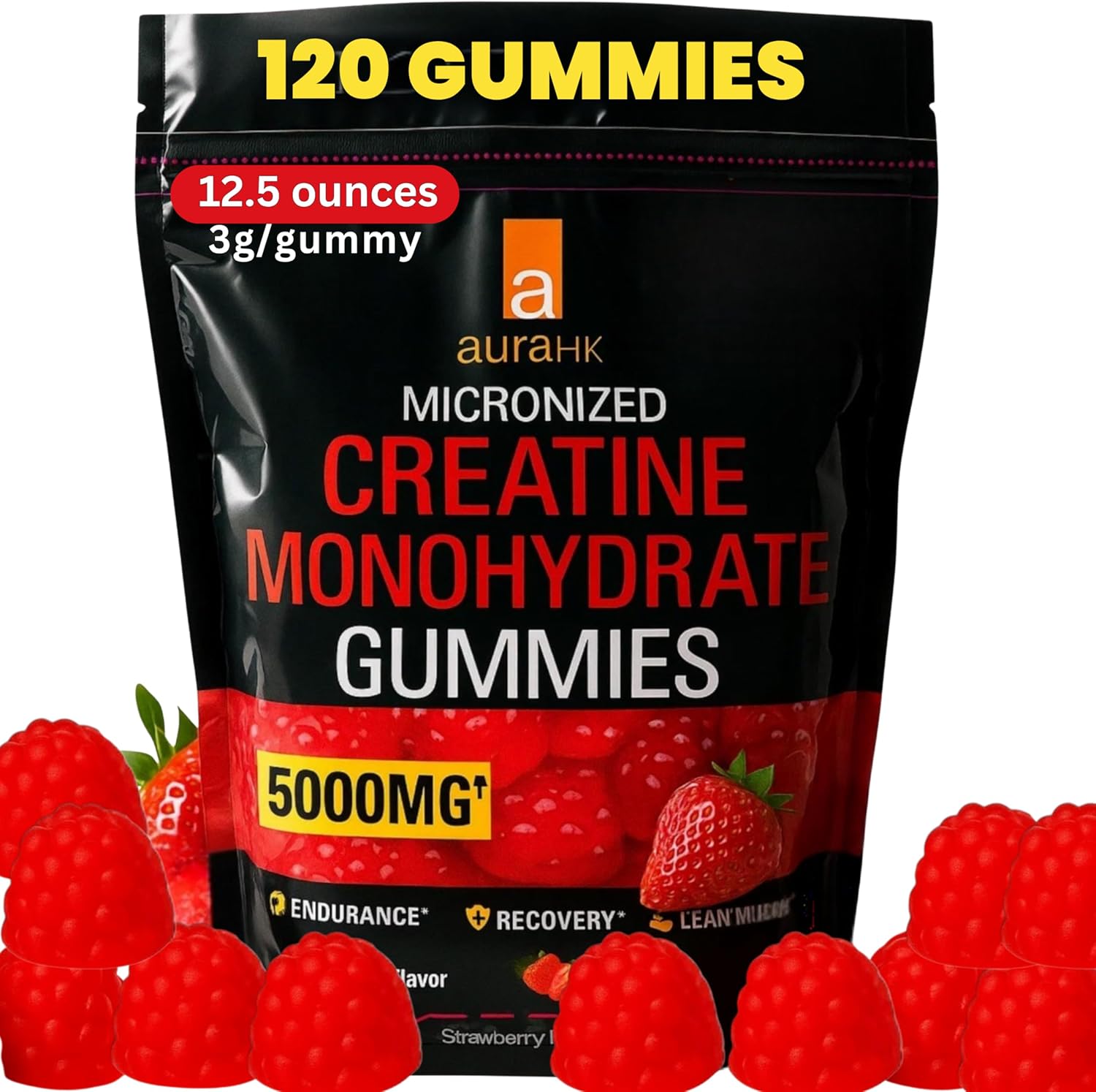 Creatine Monohydrate Gummies (Strawberry)