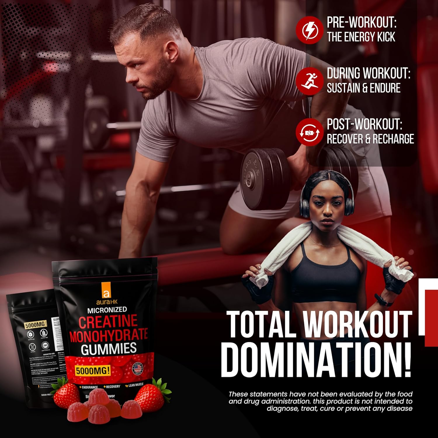 Creatine Monohydrate Gummies (Strawberry) - Image 5