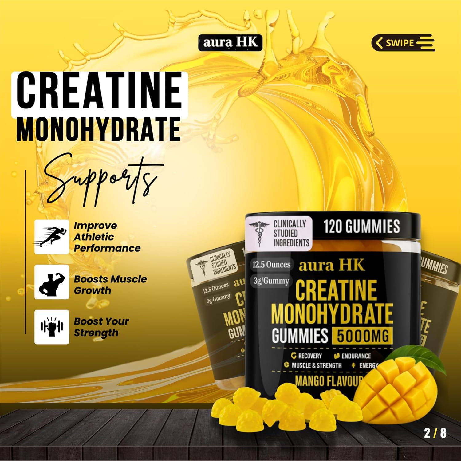 CREATINE MONOHYDRATE GUMMIES (MANGO) - Image 5